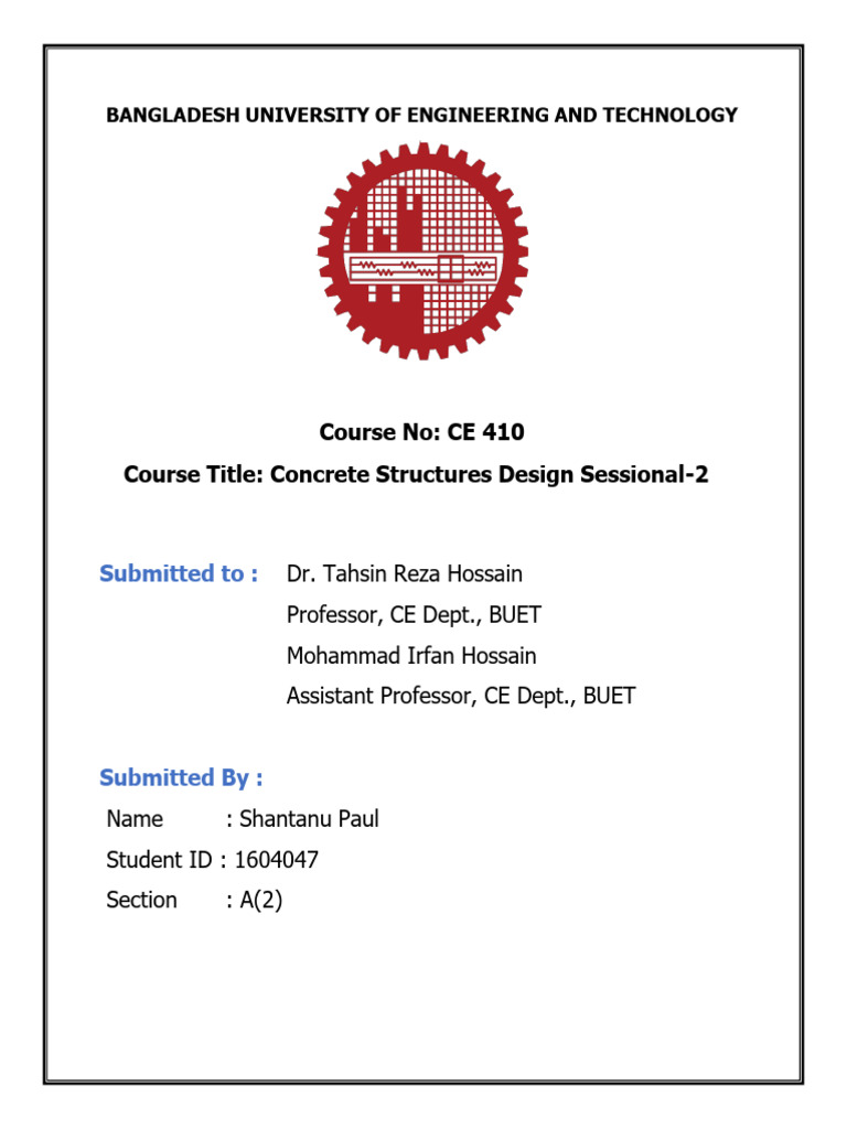 Concrete Structures Design Assignment | PDF | Building Technology ...