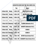 SSC (Eng Med) Board Time Table 2024