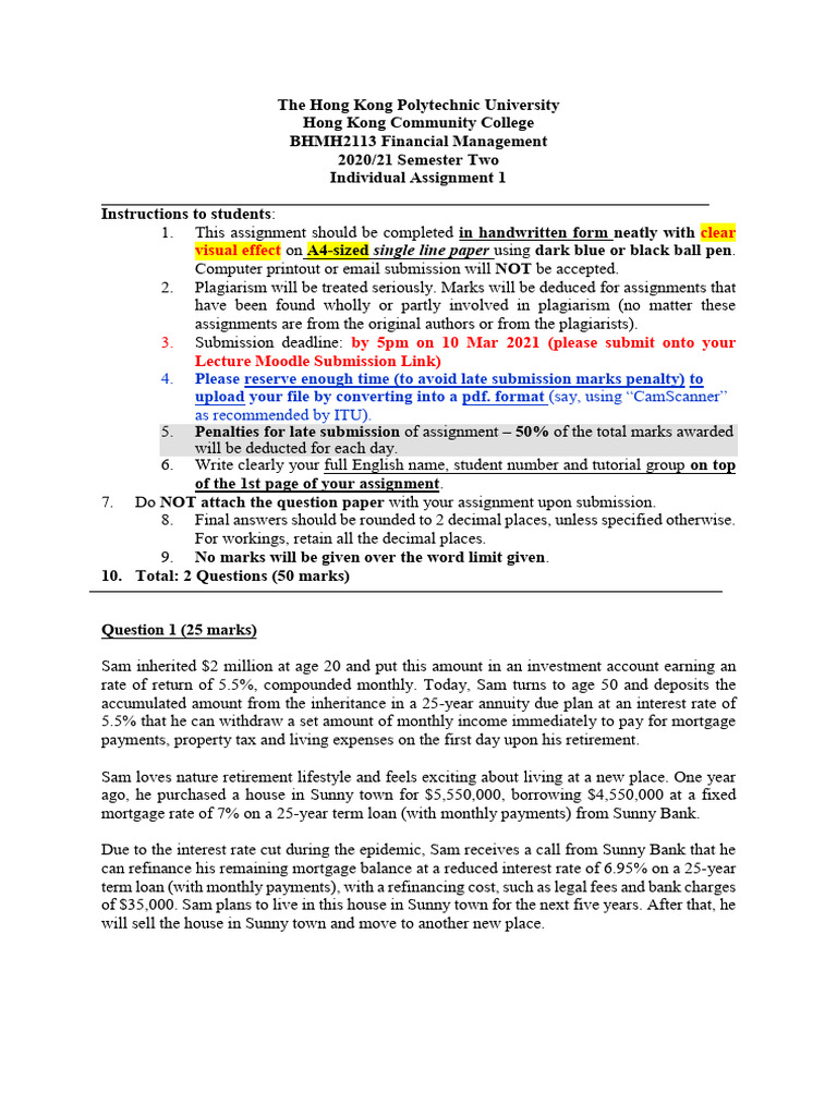 FM - Assignment 1-20-21 Sem.2 | PDF