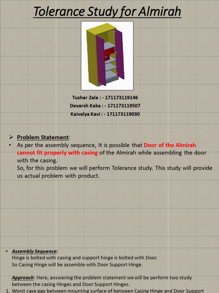 Tolerance Stack Up of Almirah | Download Free PDF | Engineering ...