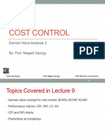 Lecture 10 - Cost Control - Earned Value Analysis 2