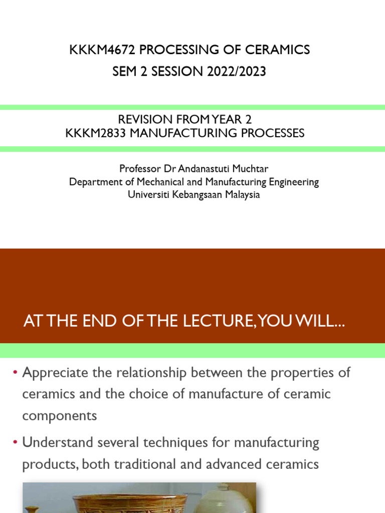 Processing of Ceramics | PDF