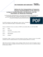 ACMG Classification of Sequence Variants