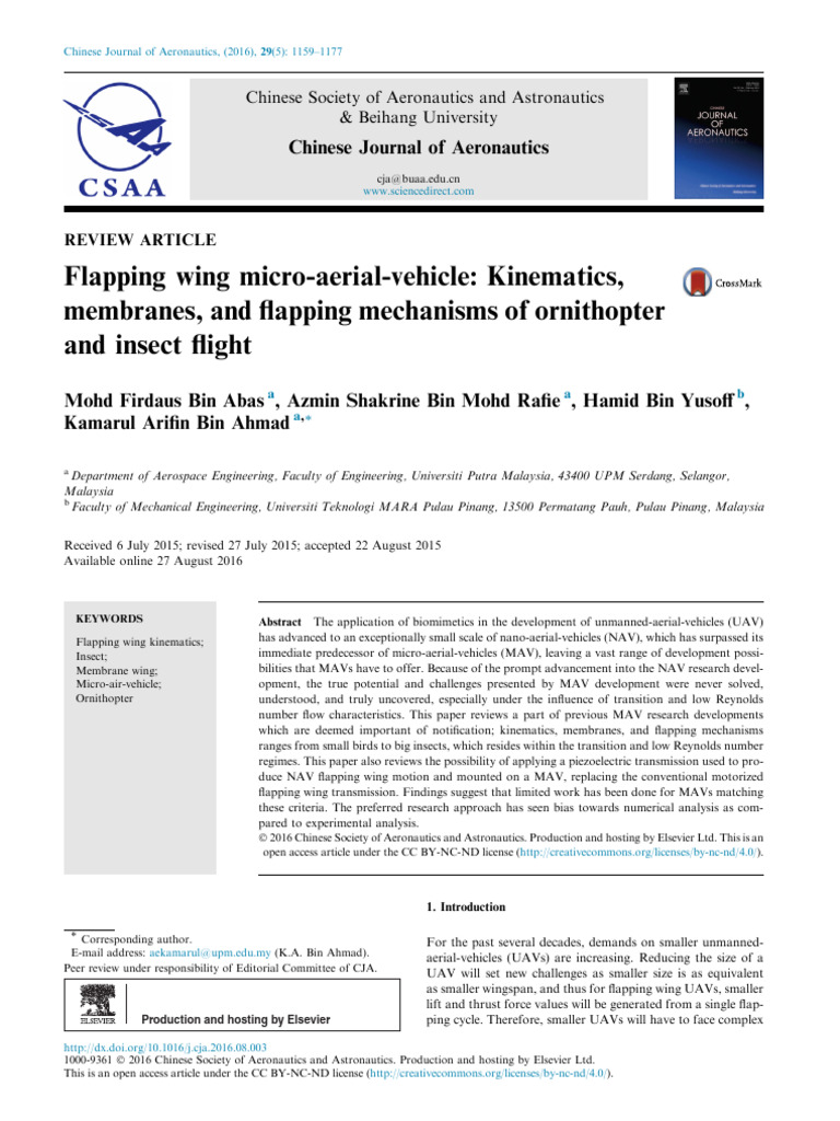 MAV Flapping Wing Dynamics | PDF