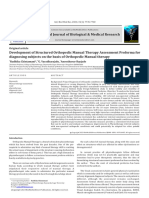 Development of Structured Orthopedic Manual Therapy Assessment Proforma For Diagnosing Subjects On The Basis of Orthopedic Manual Therapy