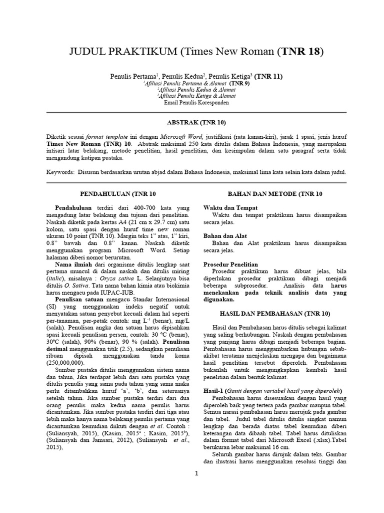 Template Laporan Praktikum PDF