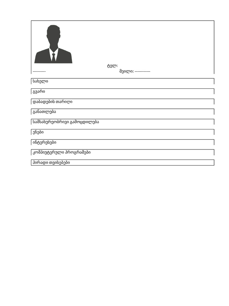 CV Form Template for Myanmar | PDF