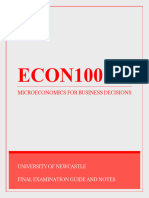 UoN - ECON1001 Microeconomics For Business Decisions Notes
