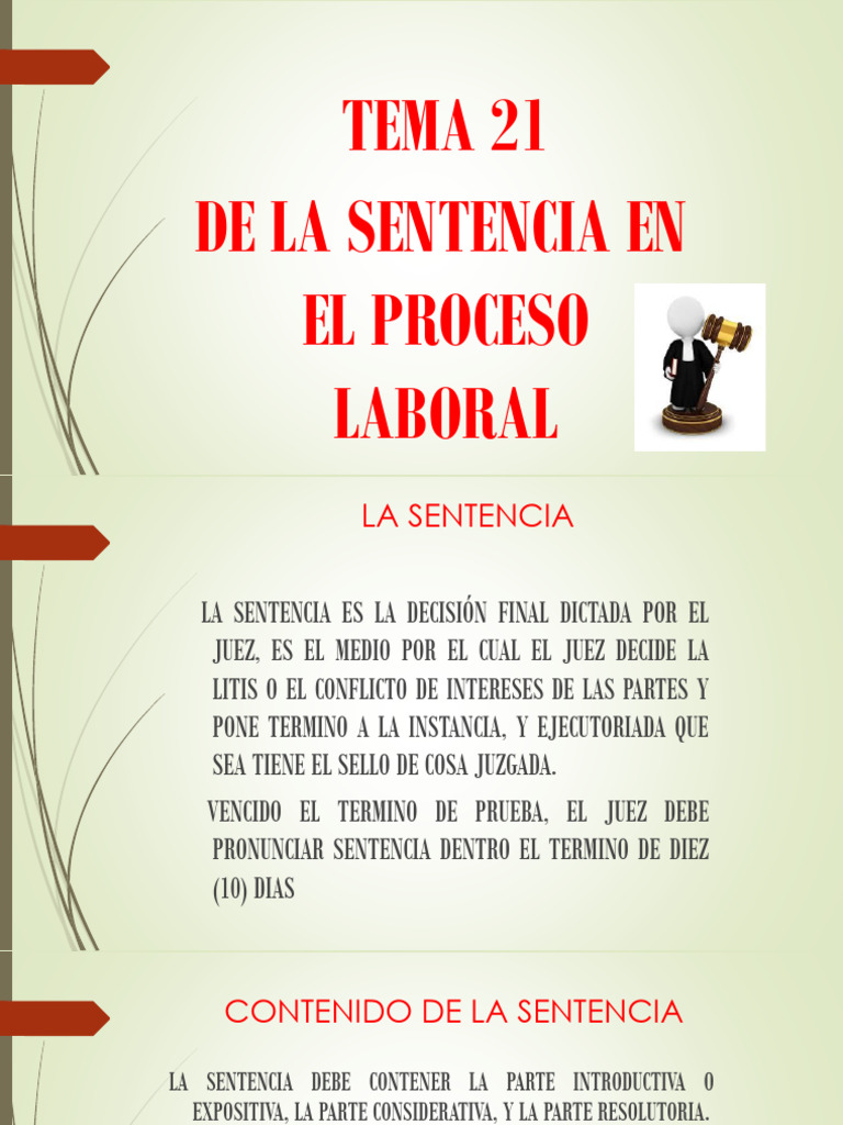 Estructura y Efectos de la Sentencia Laboral | PDF | Finanzas y dinero