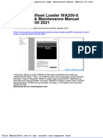 Komatsu Wheel Loader Wa200 8 Operation Maintenance Manual Ten01013 00 2021