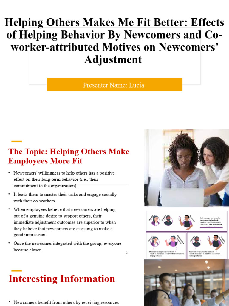 Helping Others Makes Me Fit Better - LUCIA | PDF
