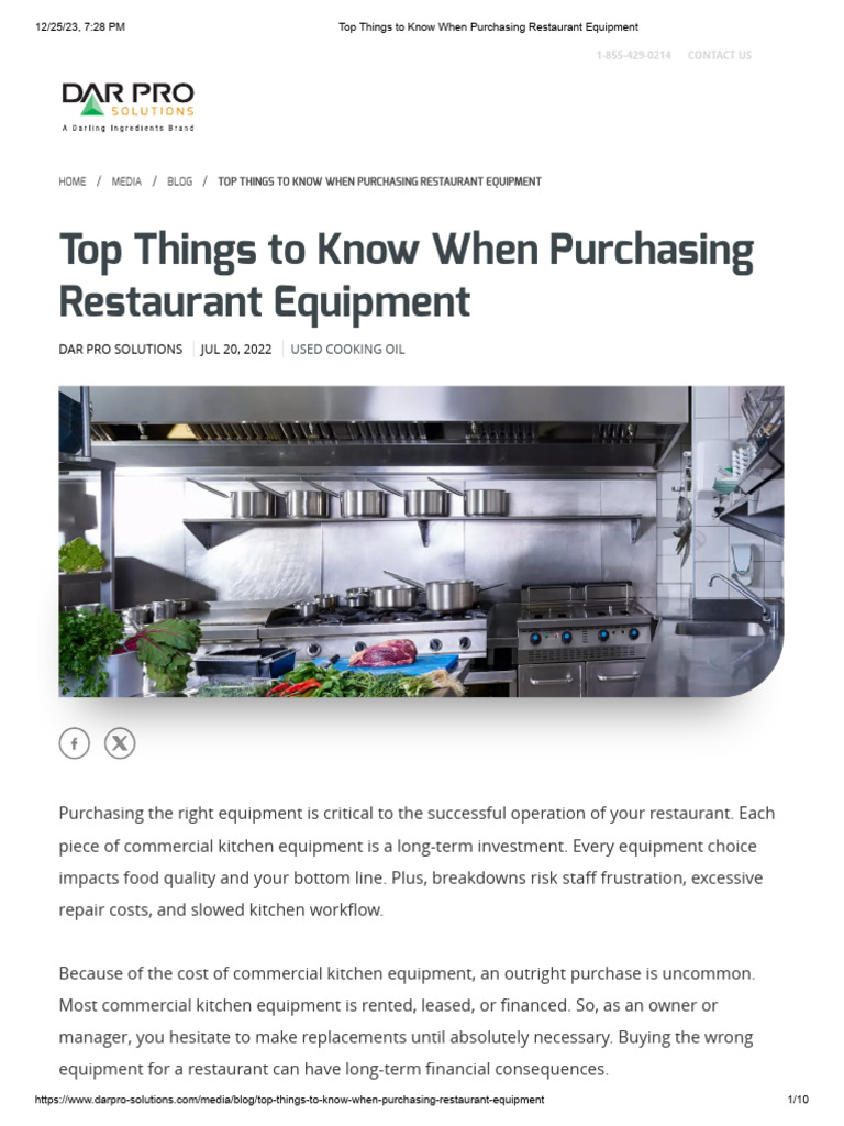 Key Tips for Buying Restaurant Equipment | PDF | Kitchen | Refrigerator