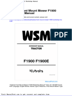 Kubota Front Mount Mower f1900 Workshop Manual