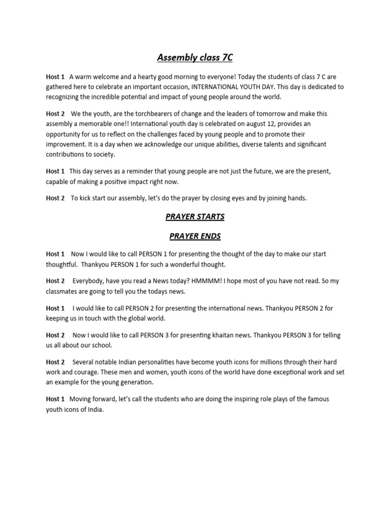 Assembly Class 7C | PDF