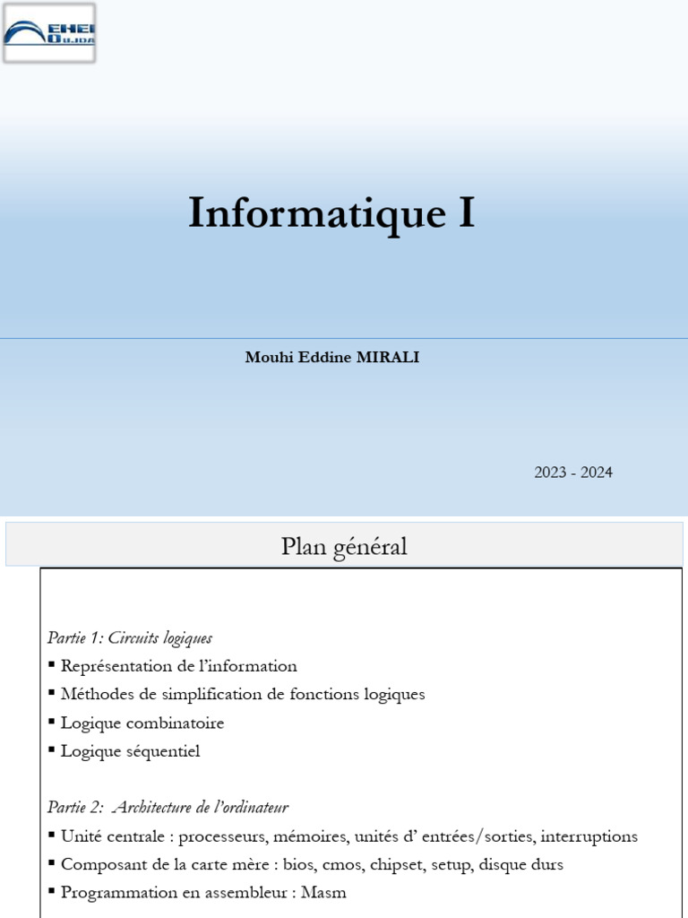 Introduction à l'architecture informatique | PDF | Méthodes et ...