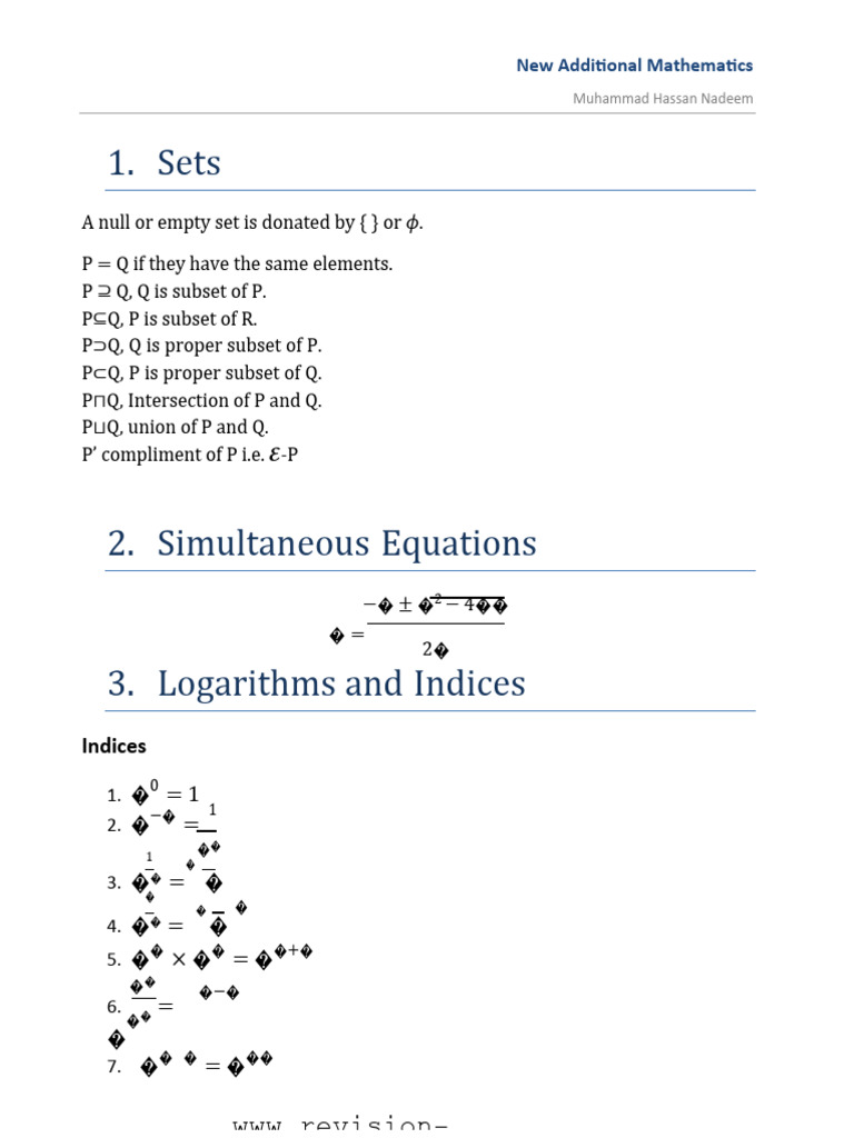 New Additional Mathematics Concepts | PDF