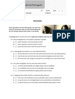 Teste de Avaliacao MENSAGENS8 DIARIO ANNE FRANK V.B