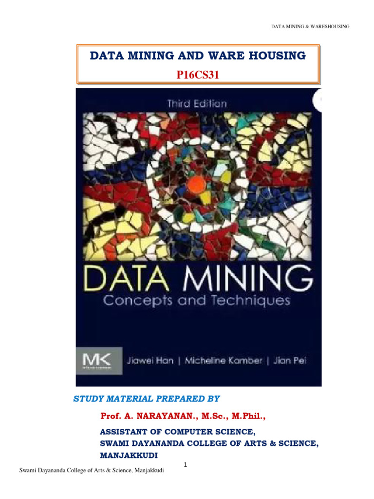 Data Mining 5 Units Notes Pdf Data Warehouse Time Series