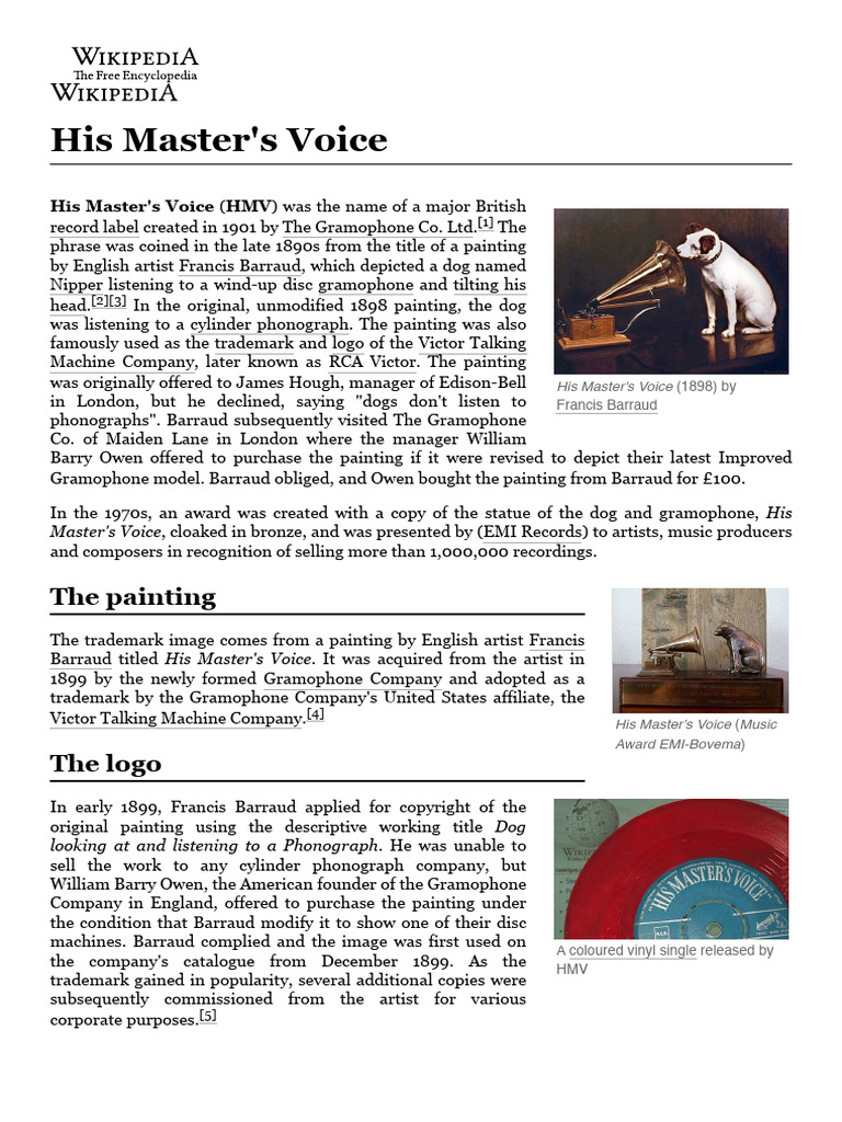 His Master s Voice PDF Music Industry Jazz