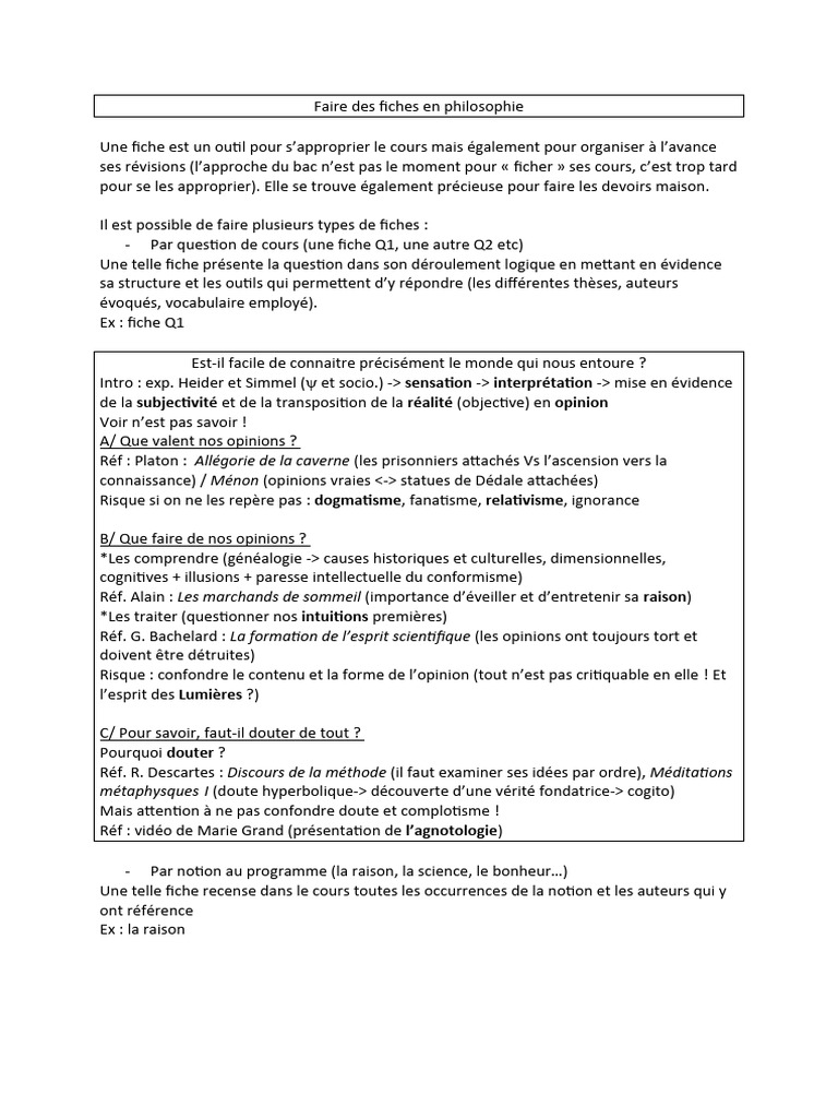 comment faire un sujet en philosophie