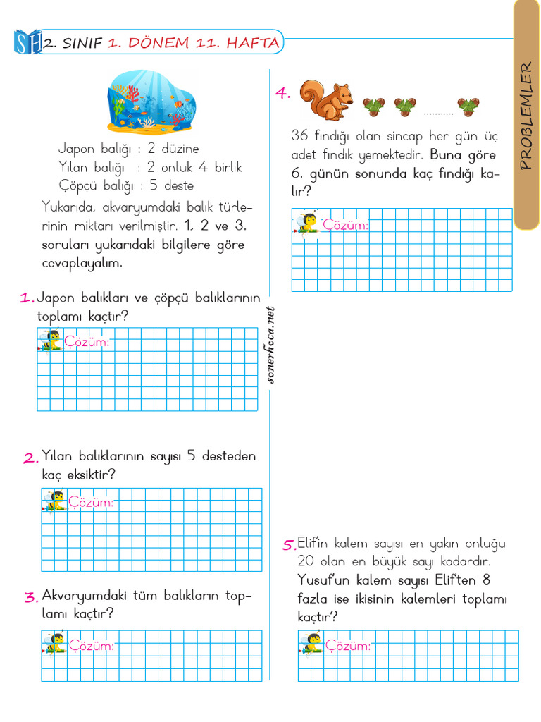 Sinif Haftalik Problemler 1. Donem 11. Hafta 1 | PDF