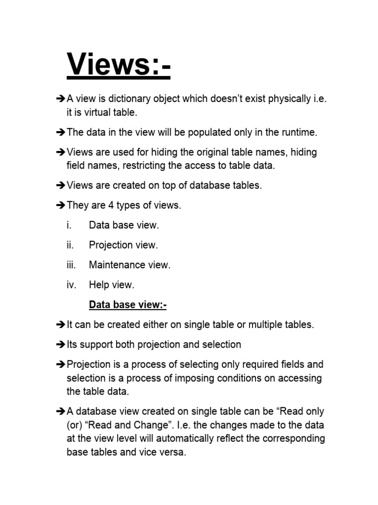 Understanding Database Views and Types | PDF