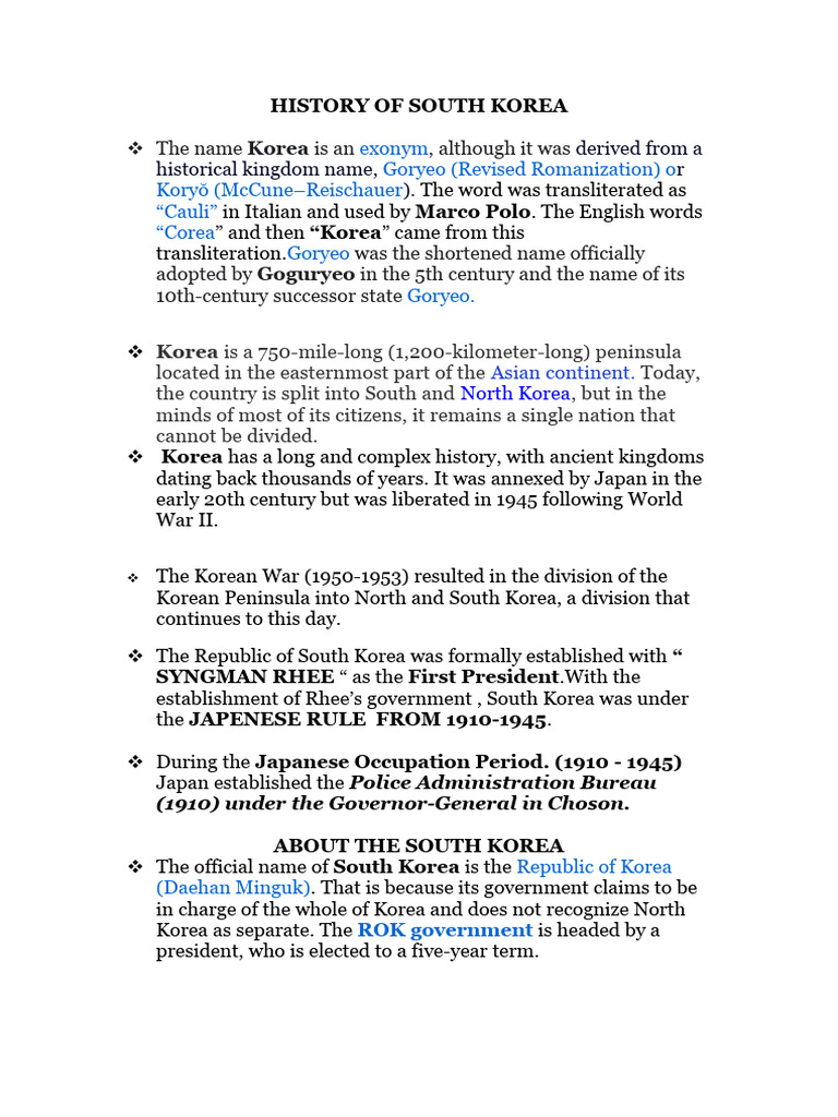History of South Korea PDF Police Government