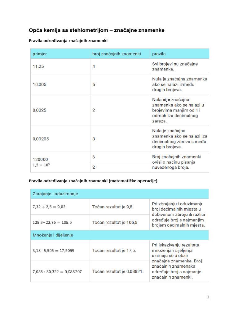 Značajne Znamenke | PDF