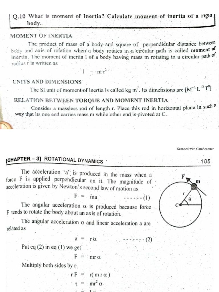 Moment of Inertia | PDF