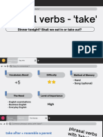 Phrasal Verbs - 'Take': Dinner Tonight? Shall We Eat in or Take Out?