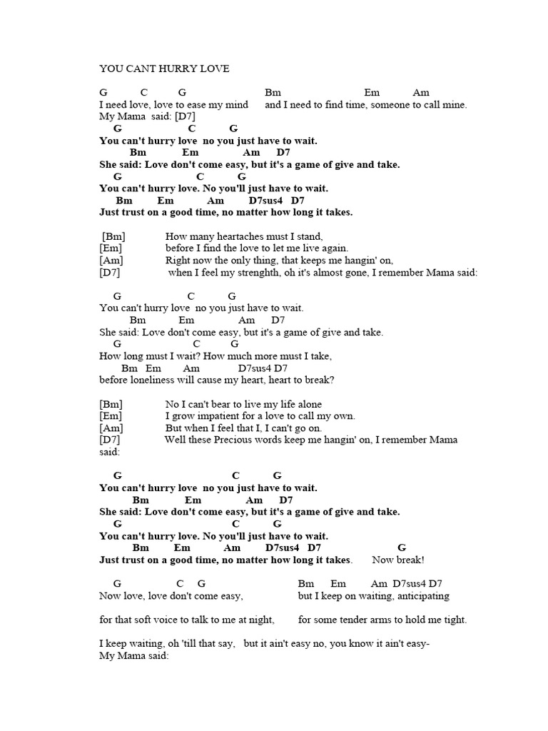 You cant hurry love pdf