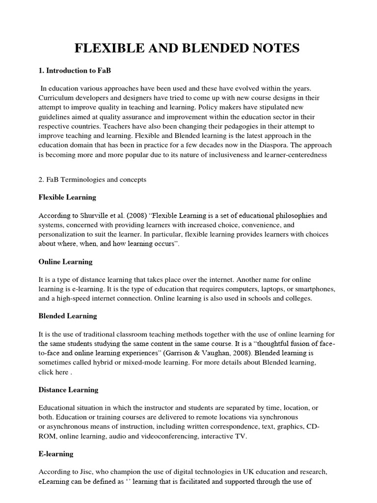 Flexible and Blended Notes | PDF
