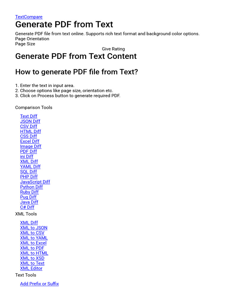 Generate pdf from text content pdf