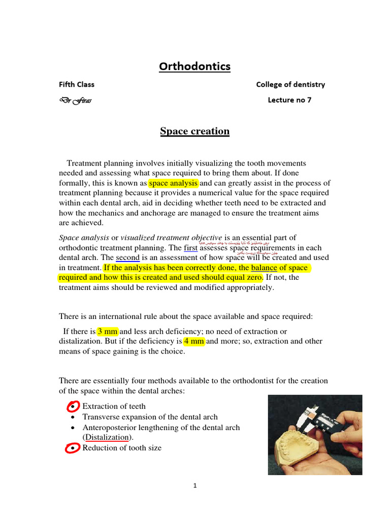 Orthodontics - 7th Lecture | PDF | Orthodontics | Tooth