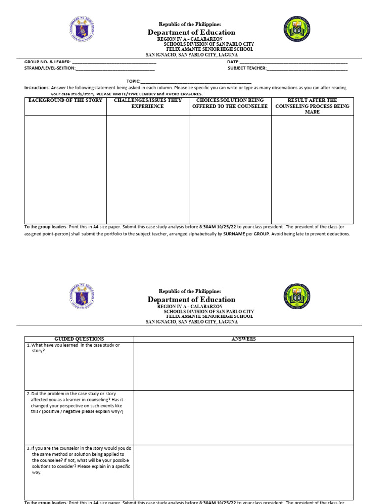 Case Study Analysis Submission Guide | PDF | Pedagogy | Teaching