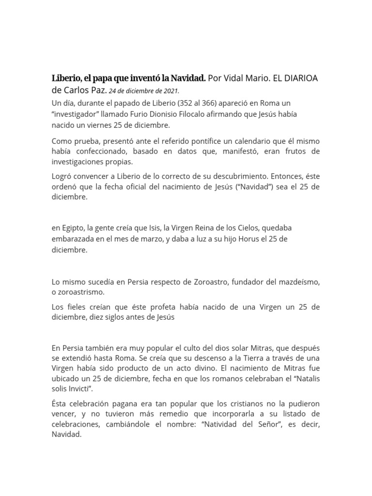 Furio Dionisio y la Navidad en Roma | PDF | Navidad | Natividad De Jesus