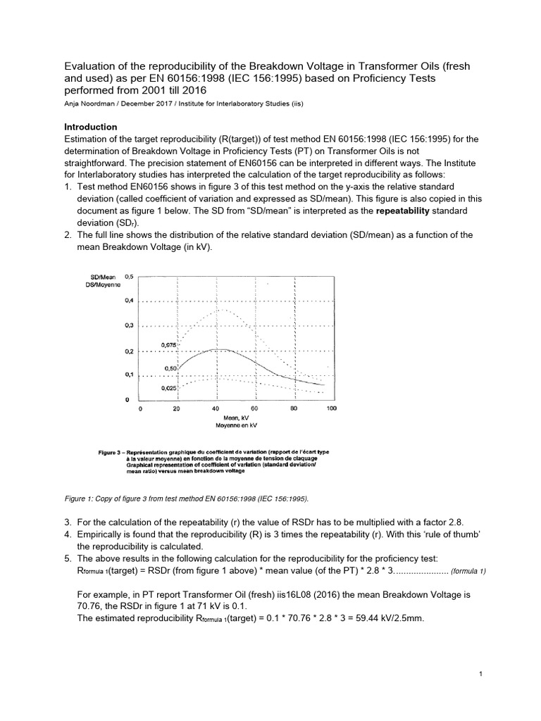 Transformer Oil Breakdown Voltage Analysis | PDF | Coefficient Of ...
