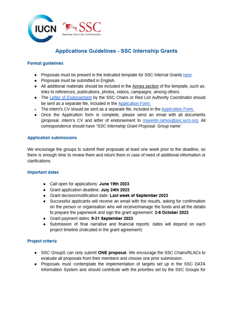 2023 SSC Applications Guidelines - SSC Internship Grants | PDF | Career ...