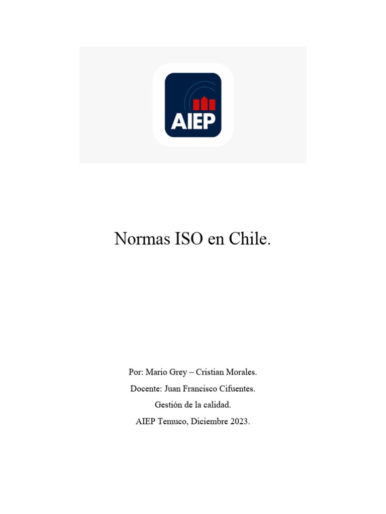 Certificaciones ISO en Empresas Chilenas | PDF | Calidad (comercial ...