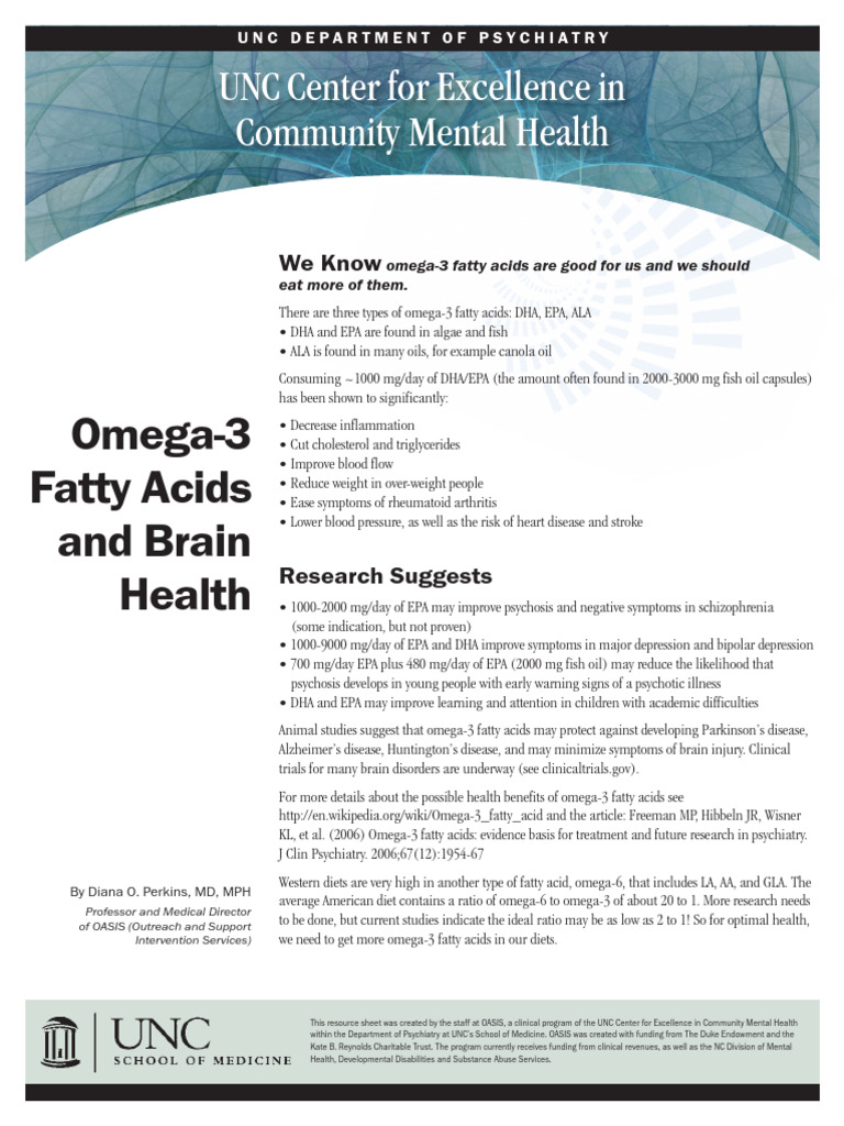 Omega-3 Fatty Acids for Brain Health | PDF