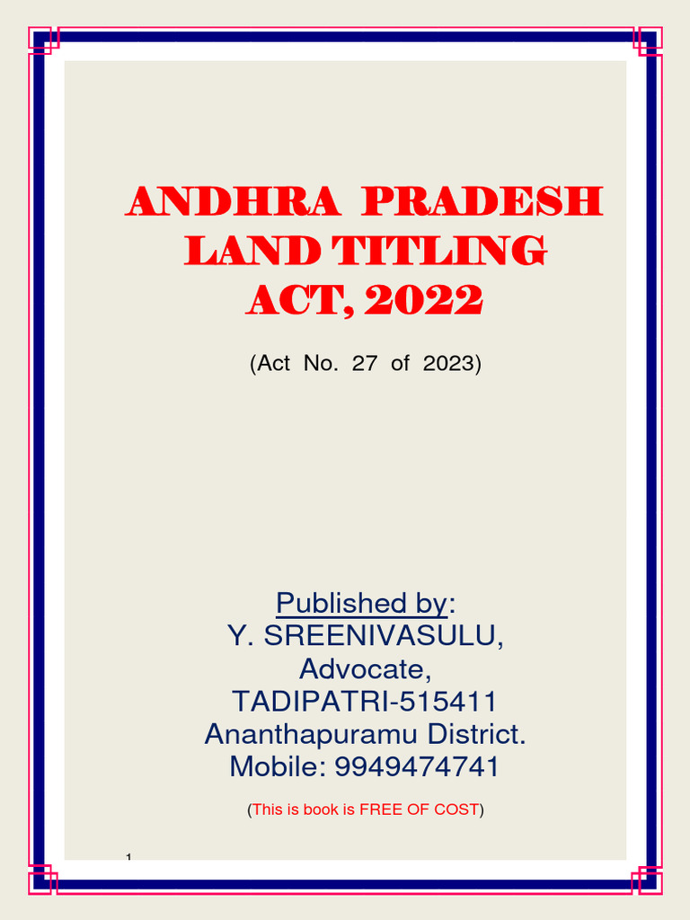 Land Titling Act India