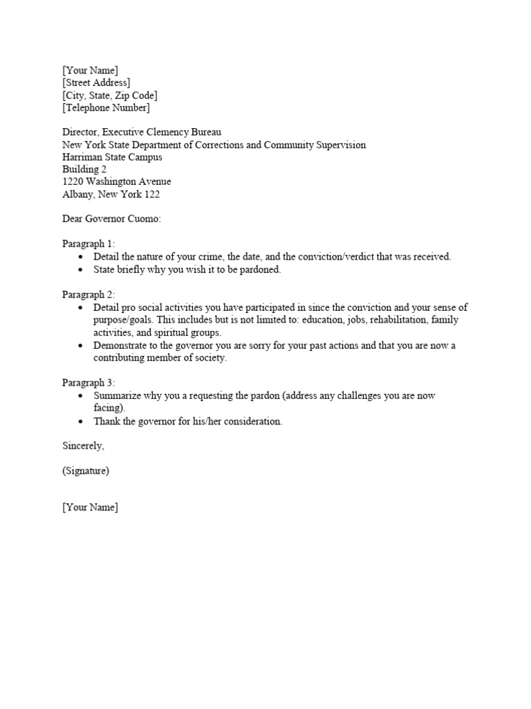 Sample Pardon Request Letter Template | PDF