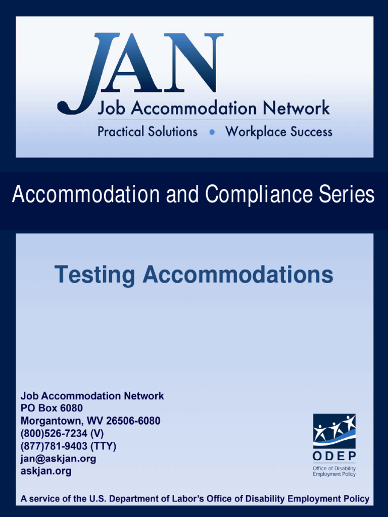 JAN Testing Accommodations | PDF