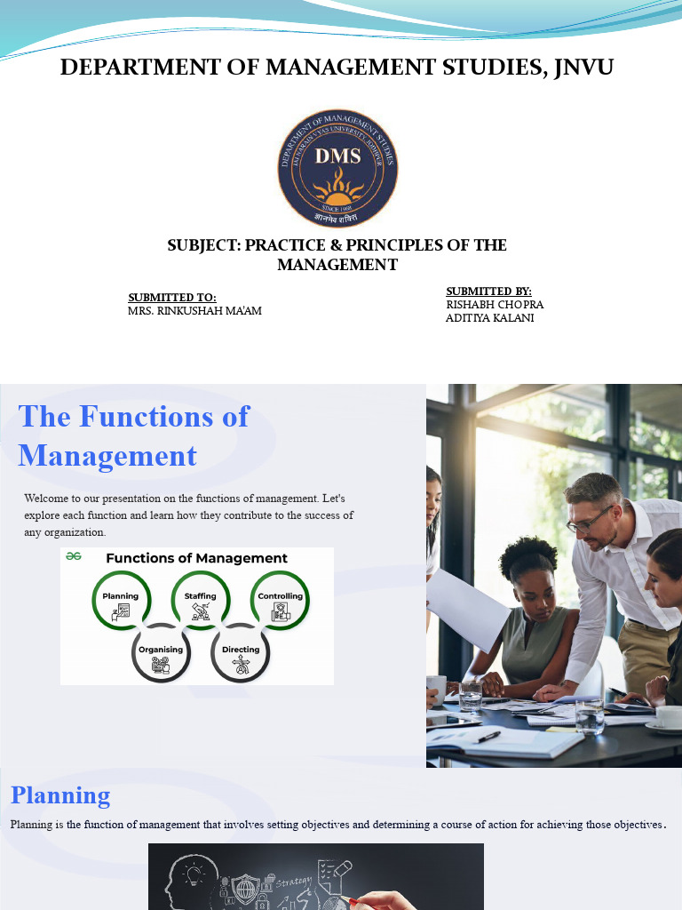 The Functions Of Management Final Pdf Human Resources Goal