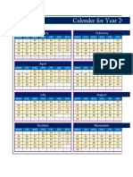 Dynamic Calendar in Excel For 2020