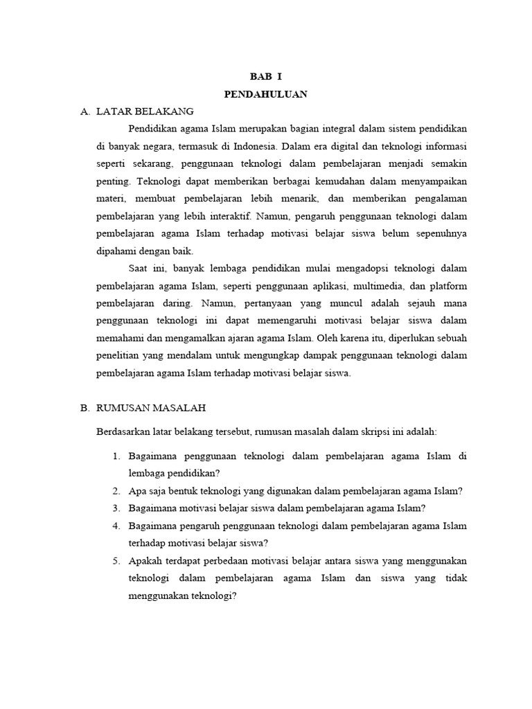 Kerangka Proposal Skripsi | PDF