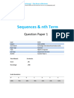 27.1 Sequences - NTH Term CIE IGCSE Maths 0580 Ext Theory QP