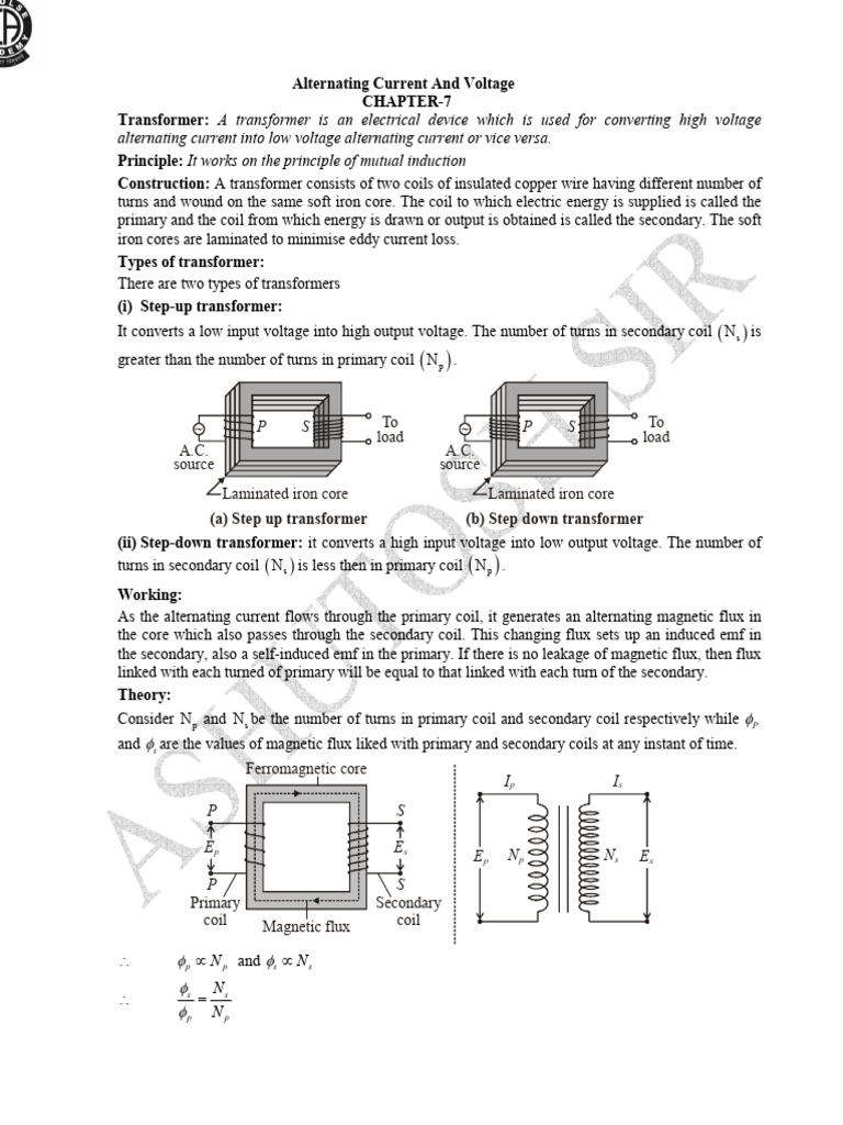 AC Generator and Transformer Overview | PDF | Transformer | Inductor