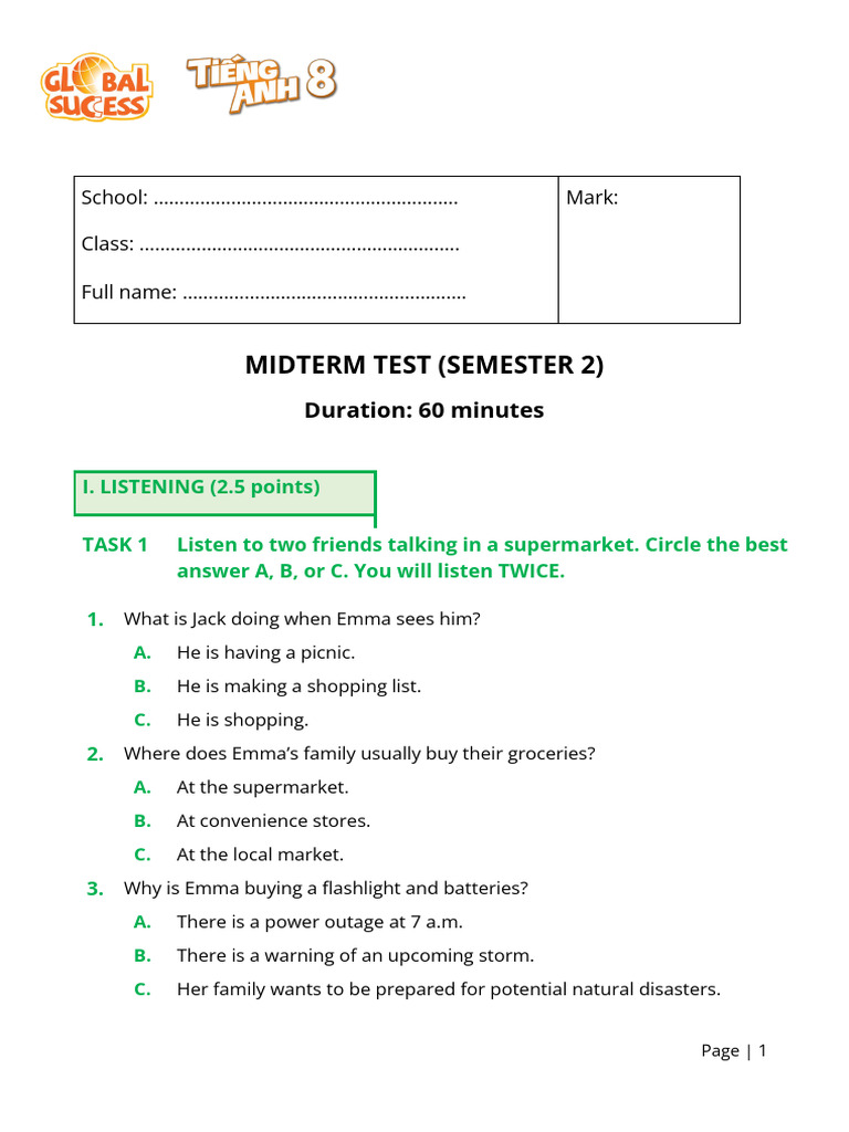 Midterm Test 2 (Semester 2) | PDF | E Commerce | Clothing