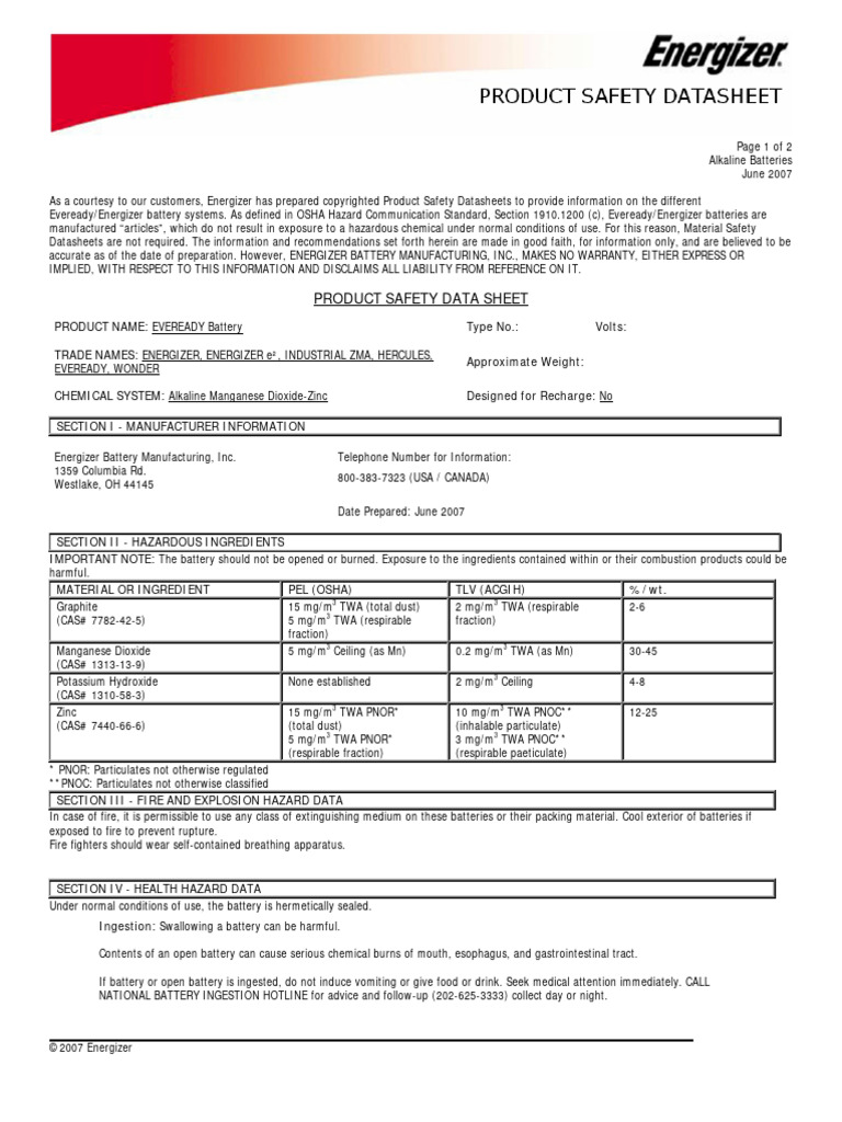 eveready-zinc-battery-msds-pdf